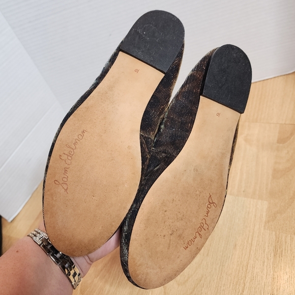 Sam Edelman Felicia Bronze Gold Leopard Ballet Flats Women's Size 10 - Picture 15 of 17